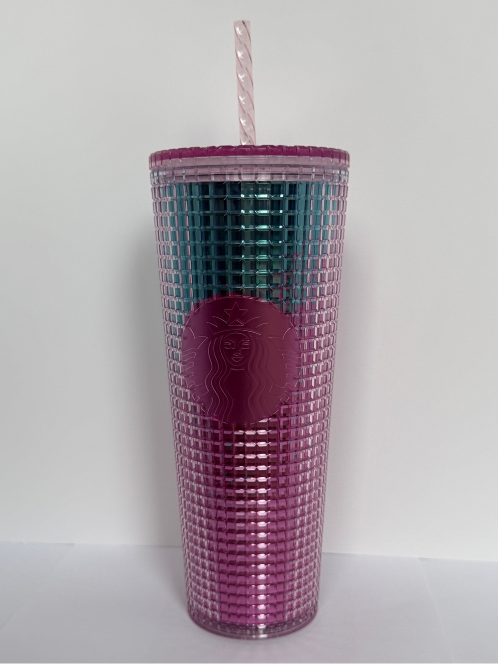 Pink Studded Cold Tumbler with Straw